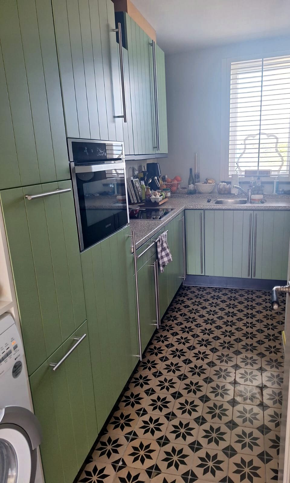 Zijdeglans gespoten keuken
